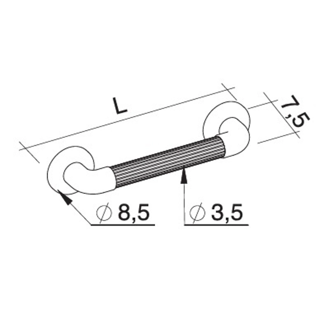Vendita online Corrimano lineare rigato bianco L 45 cm.